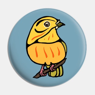 Yellow Warbler Graphic Pin