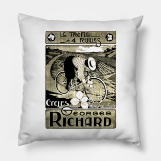 Georges Richard Cycles Art Nouveau Vintage French Bicycle Advertisement Pillow