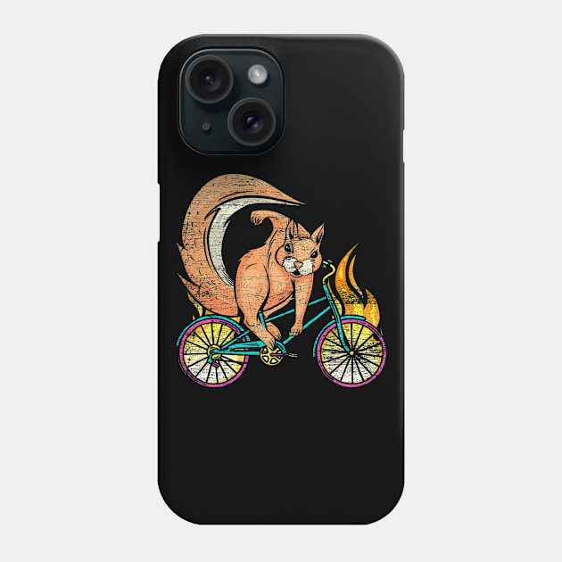 Bike Squirrel Grunge Phone Case by ShirtsShirtsndmoreShirts