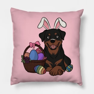 Rottiweiler Easter Bunny Pillow