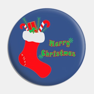 Holly Berry with tagline: Merry Christmas Pin