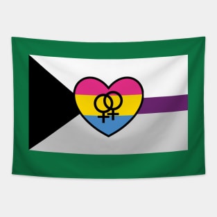 Lesbian Demisexual Panromantic Flag Tapestry