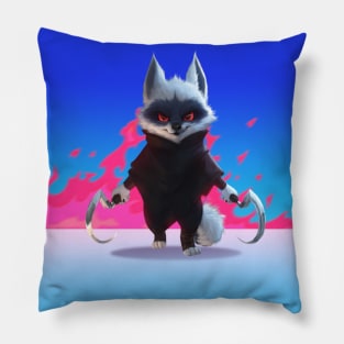 puss in boots little wolf death pink Pillow