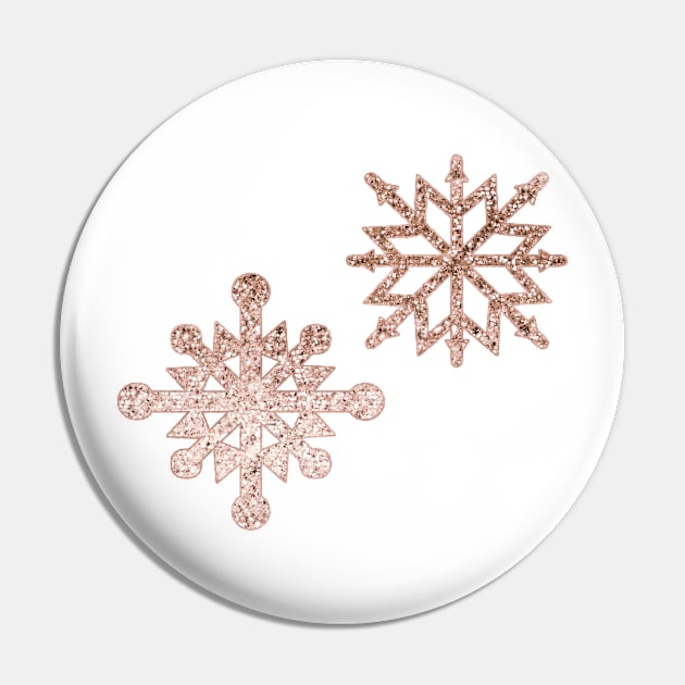Sparkling rose gold glitter snowflakes Pin by RoseAesthetic
