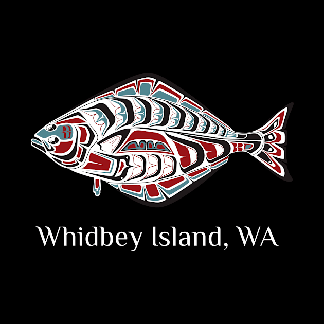 Whidbey Island, Washington Halibut Northwest Native American Tribal Gift by twizzler3b