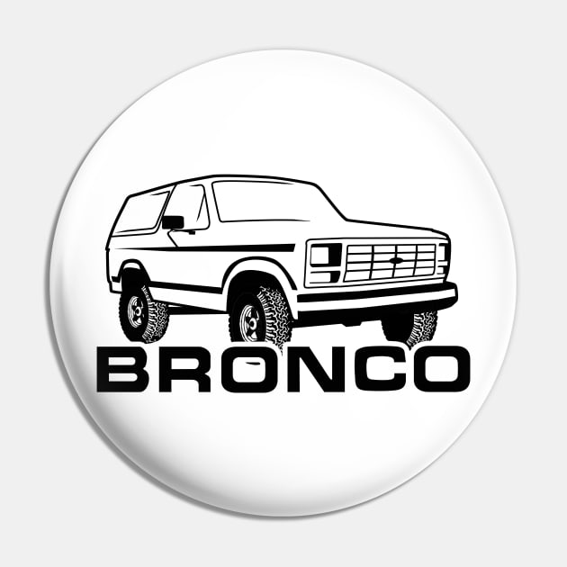 1980-1986 Ford Bronco Black Print w/tires Pin by The OBS Apparel