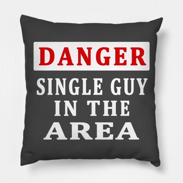 SINGLE GUY IN THE AREA Pillow by candaten