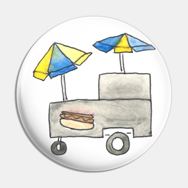 New York City Icons: Hot Dog Cart Pin by buhloop.icons