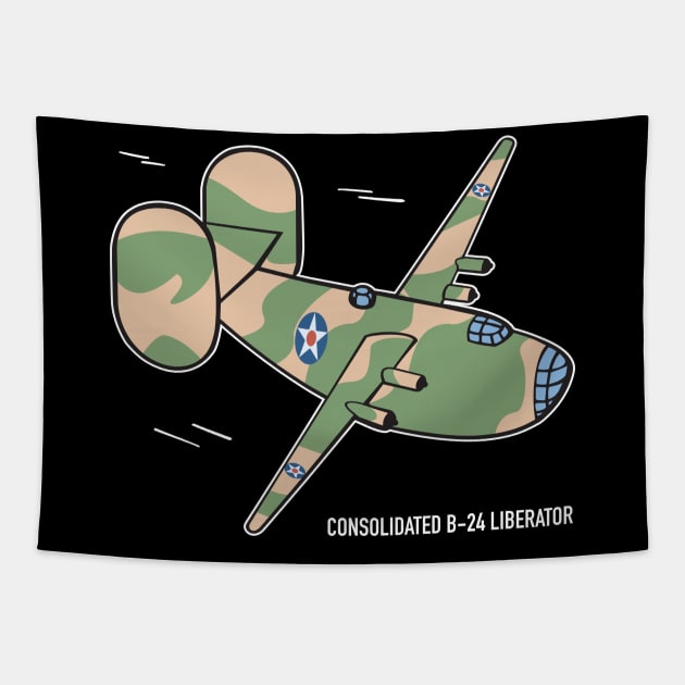 Consolidated B-24 Liberator WW2 Plane Tapestry by Battlefields