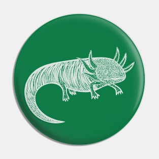 Axolotl - detailed hand drawn animal design Pin