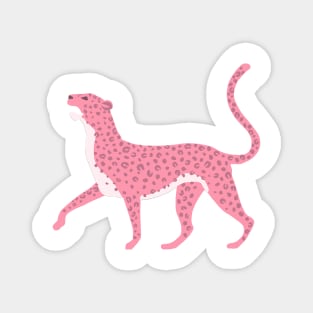 Pink Leopard Drawing Magnet
