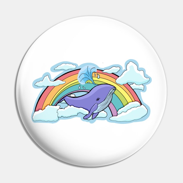 Whale flying in the middle of a rainbow Pin by Mielon