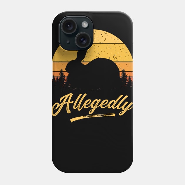 Allegedly Rabbit Funny Vintage Retro Sunset Distressed Gift Phone Case by BadDesignCo
