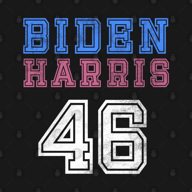 (Back) Biden Harris 46 Retro Vintage Distressed Football Sports Jersey Style Joe And Kamala 2020 by acatalepsys 