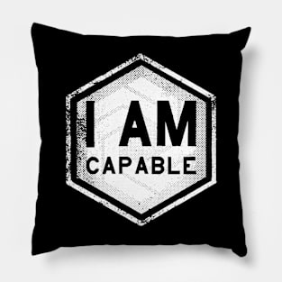 I AM Capable - Affirmation - White Pillow