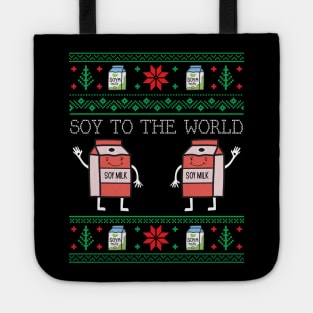 Funny Christmas Vegan Vegetarian Soy Milk Ugly Christmas Tote