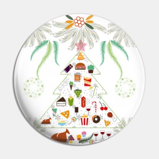 Funny Christmas Tree for Foodies Pin