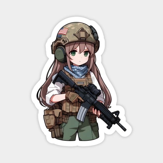 Tactical Girl Magnet by Rawlifegraphic