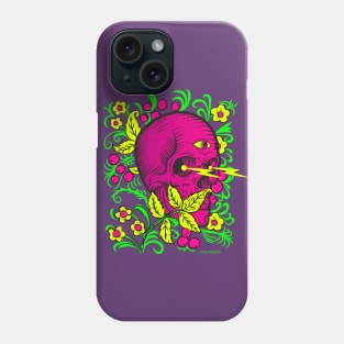 Tokebi's Skull with flower patterns Phone Case