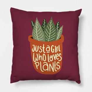 Girl Love Plants Pillow