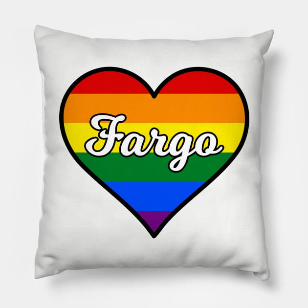 Fargo North Dakota Gay Pride Heart Pillow by fearcity