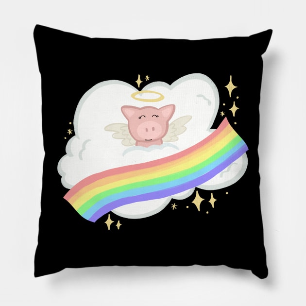 Angel Pig Pillow by Maddie Doodle