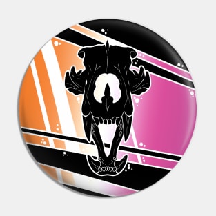 Lesbian Pride Skull - Bear Pin