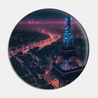 Cyberpunk Eiffel Tower Pin