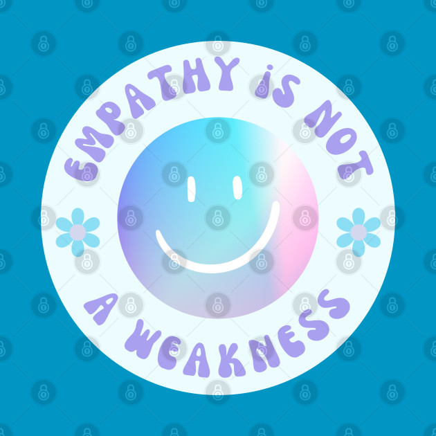 Empathy is Not a Weakness Retro Pastel Gradient Smiley Face with Flowers Sticker by empathyisbadass