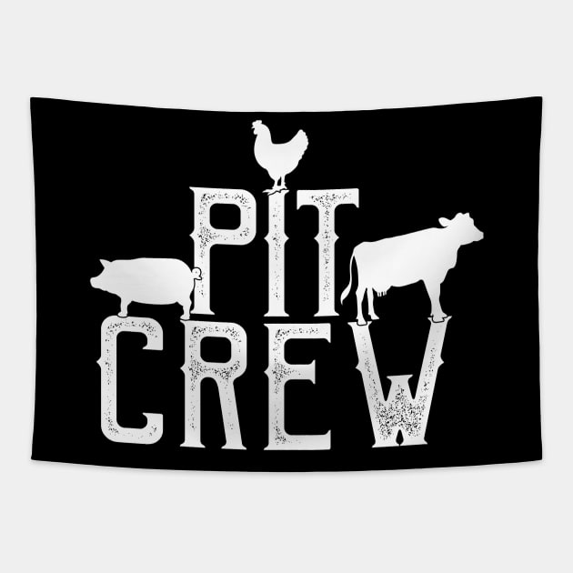 Pit Crew Inspired BBQ Design Tapestry by TeddyTees