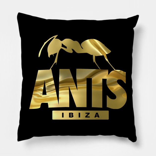 ANTS PARTY - ibiza collector gold edition Pillow by BACK TO THE 90´S