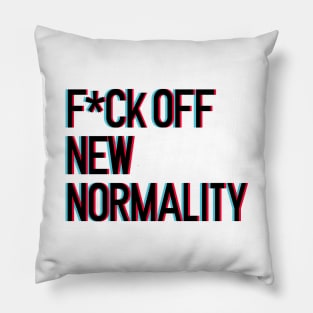 F*ck off new normality lettering art with 3d glasses effect over white blackground. T shirt and stamps concept Pillow