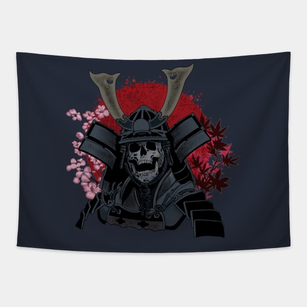 skull samurai Tapestry by pilipsjanuariusDesign