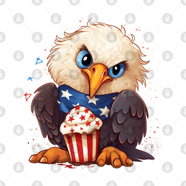 4th of July Baby Bald Eagle #2 by Chromatic Fusion Studio