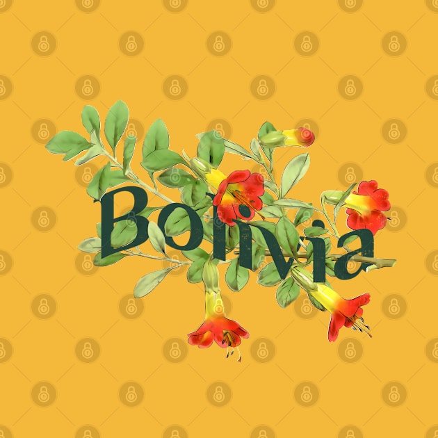 Bolivia Vintage Botanical Illustration by Pico Originals