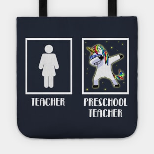 'Preschool Teacher Unicorn' Cute Teacher Dabbing Gift Tote