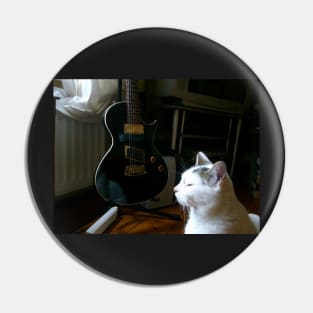 The Cat and the Guitar Pin