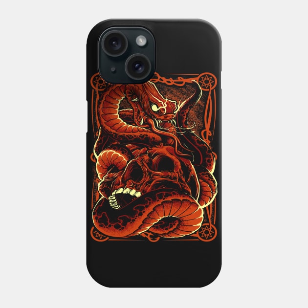 Skull with Snake 02 Phone Case by KawaiiDread