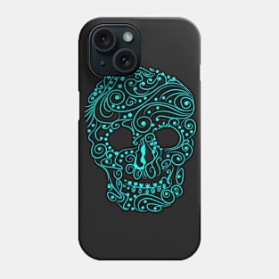 Stylistic Skull - Teal Phone Case