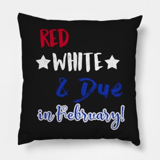 Red White and Due in February Pillow