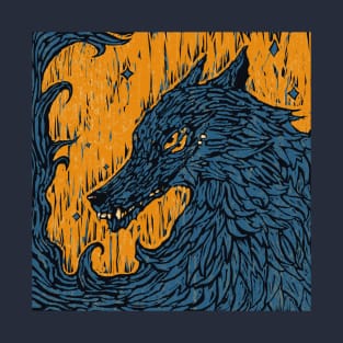 Big, bad, Wolf (Orange & Blue) T-Shirt