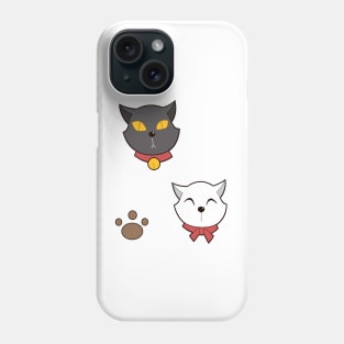 black white cat cartoon Phone Case