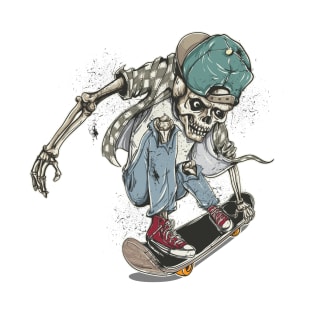 Skater's Spirit - Skeleton Grinding Skateboard Graphic T-Shirt