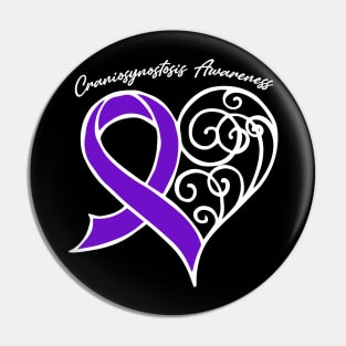 Craniosynostosis Awareness Heart Ribbon Gift Valentines Day - In This Family Nobody Fights Alone Pin