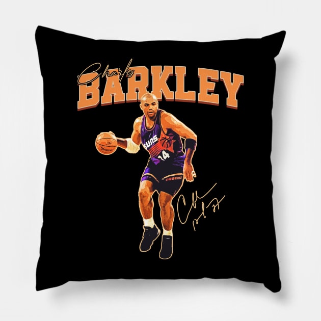 Charles Barkley The Chuck Basketball Legend Signature Vintage Retro 80s 90s Bootleg Rap Style Pillow by CarDE