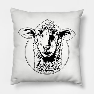 Funny Sheep Portrait Animal Lamb Herder Pillow