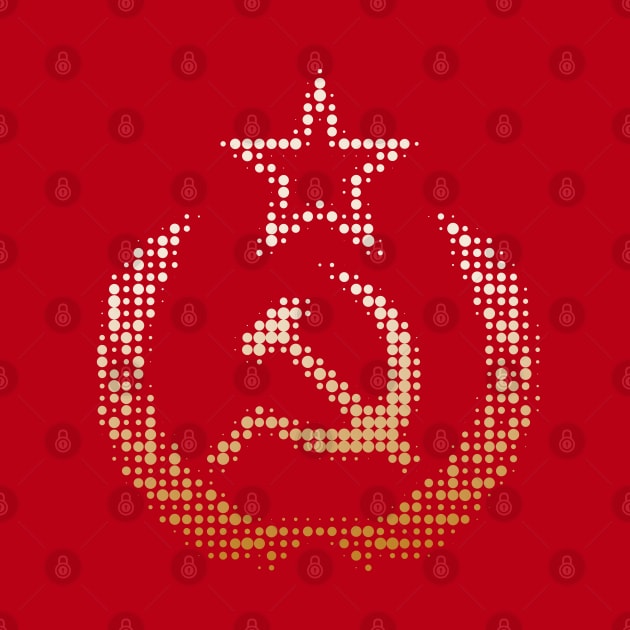 Soviet Red Star, Hammer And Sickle Halftone Style by okpinsArtDesign