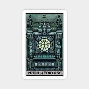 Wheel of Fortune Tarot Card Halloween Goth Witch Gothic Clock Tower Magnet