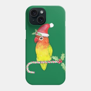 Cute yellow Fischer's lovebird Christmas style Phone Case