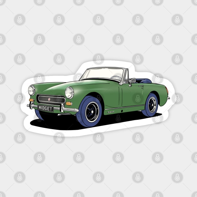 MG Midget in green Magnet by Webazoot